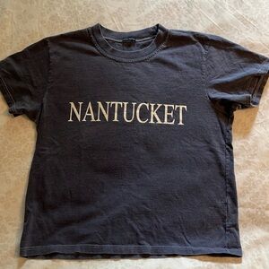 Brandy Melville NANTUCKET cropped shirt | Grey Blue | One size